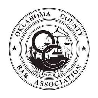 Oklahoma County Bar Association logo in black and white.