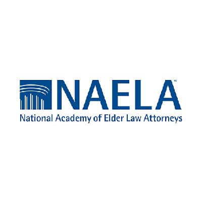 NAELA logo - National Academy of Elder Law Attorneys in blue with a pillar icon.