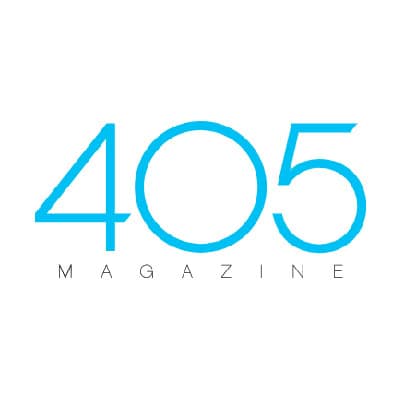 405 Magazine logo in blue, representing Oklahoma City's premier lifestyle publication.